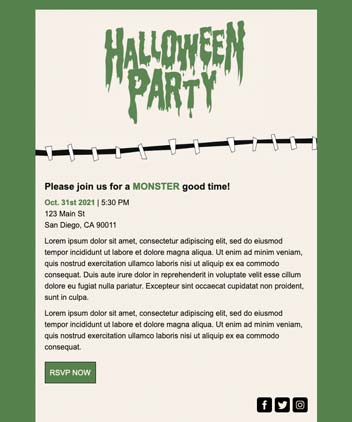 Halloween Party Newsletter